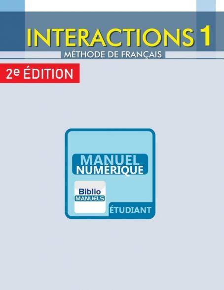 Interactions 1 - Niveau A1.1  - Version numérique élève 